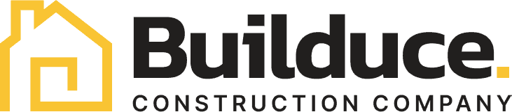 Modern house under construction with scaffolding and workers on site.